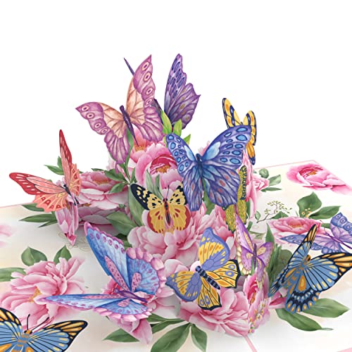 MOKIO® Tarjeta de Mariposa Pop-Up – Flores con Mariposas...
