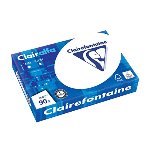 Clairefontaine - Pack de hojas, Blanco, A4, 500 hojas, 90...