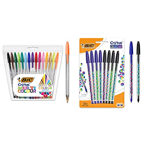 BIC Cristal Multicolour Pack de 15 unidades, bolígrafos de...