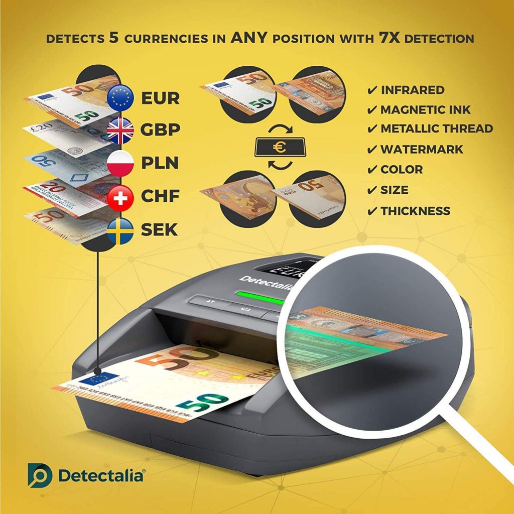 Detectalia D7X varias monedas o billetes